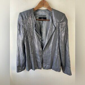 Filippa k women’s silver sequin blazer size small designer night out concert